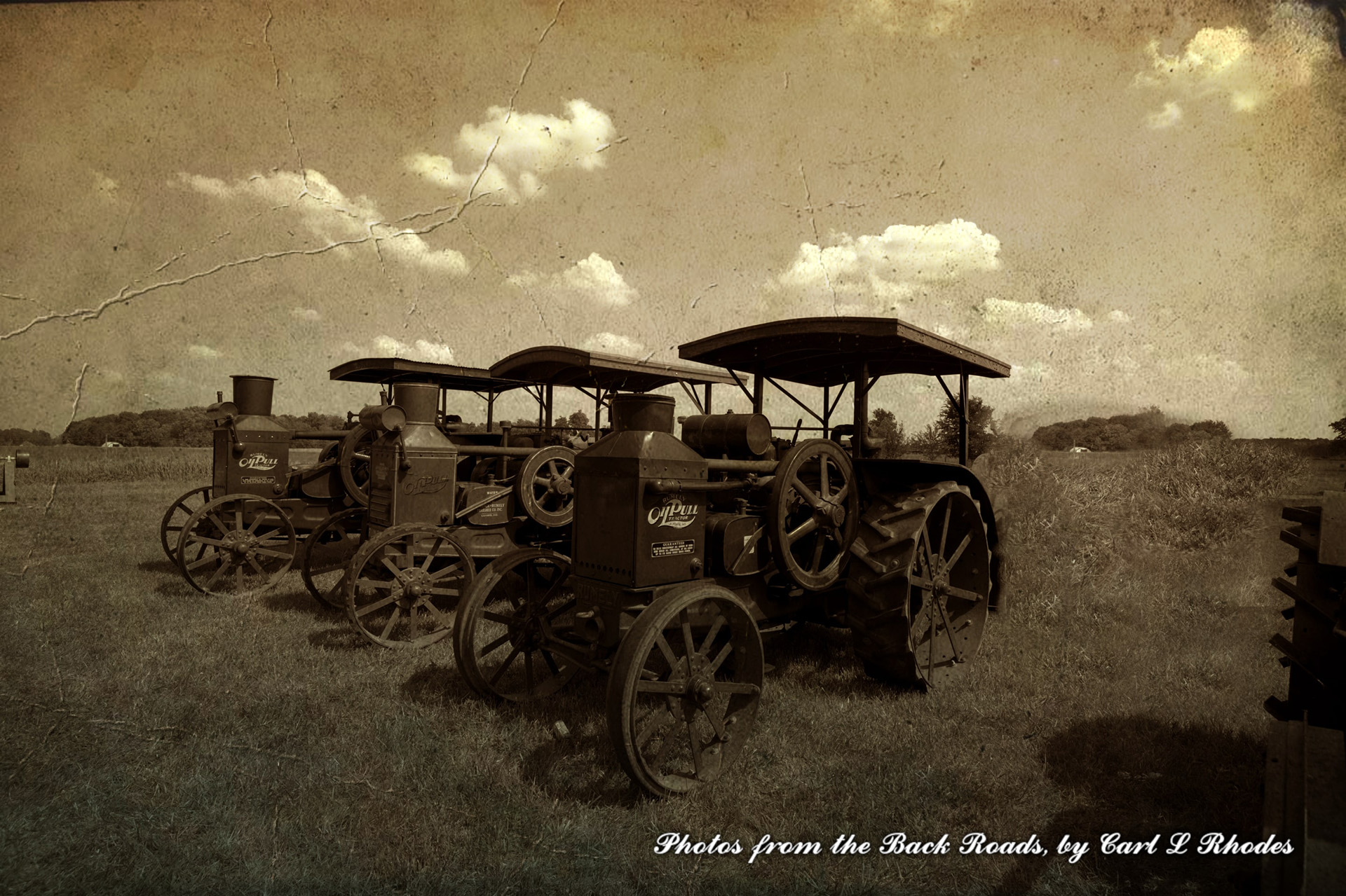 Antique Rumely Oil Pull tractors